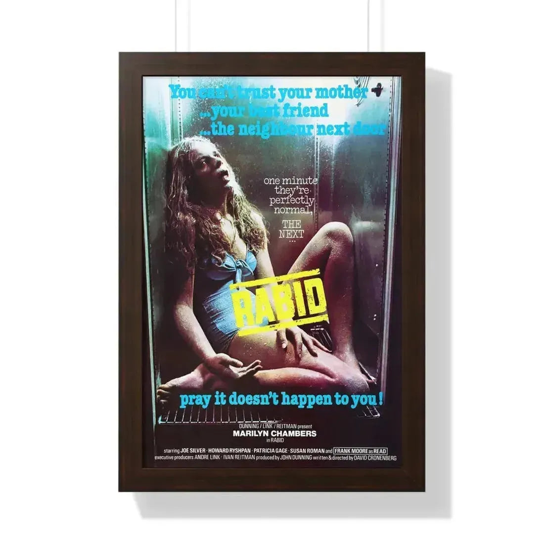 RABID (3) 1977 - Framed Movie Poster 16″ x 24″ Walnut - The Sticker Space