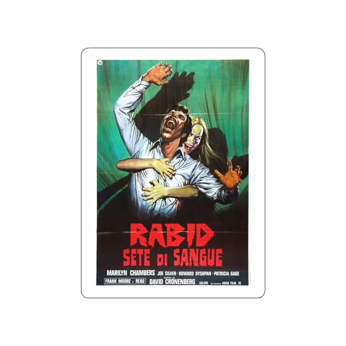 RABID (4) 1977 Movie Poster STICKER Vinyl Die-Cut Decal - The Sticker Space
