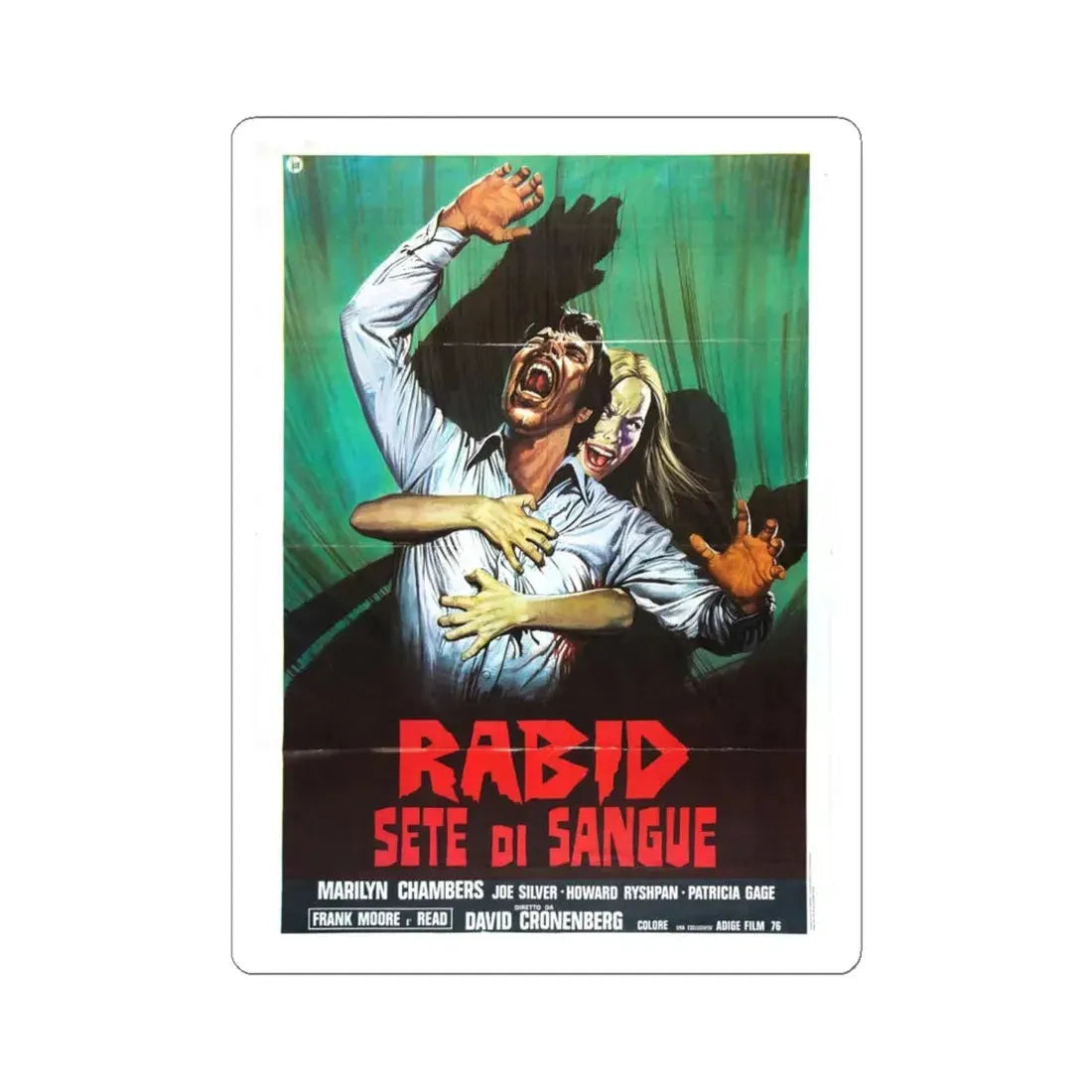 RABID (4) 1977 Movie Poster - STICKER Vinyl Kiss-Cut Decal 4 Inch White - The Sticker Space
