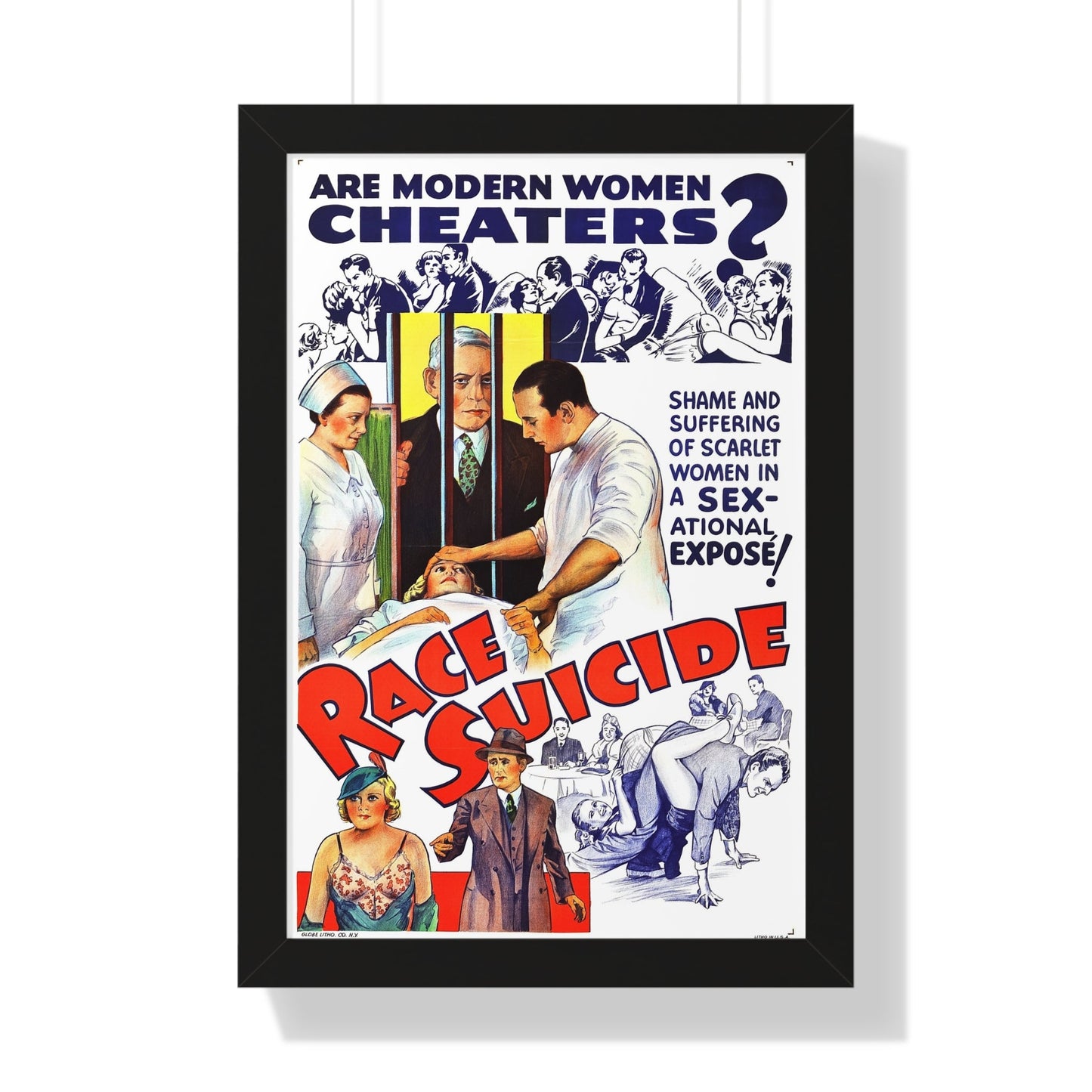 RACE SUICIDE (VICTIMS OF PASSION) 1938 - Framed Movie Poster-16″ x 24″-The Sticker Space