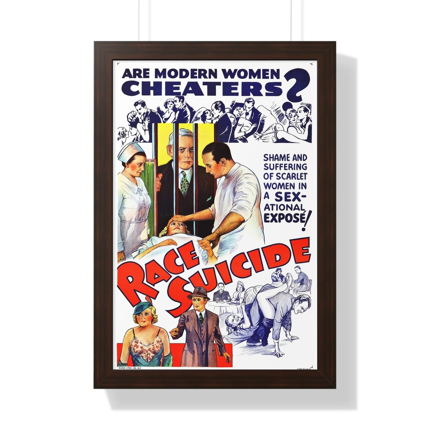 RACE SUICIDE (VICTIMS OF PASSION) 1938 - Framed Movie Poster-16″ x 24″-The Sticker Space