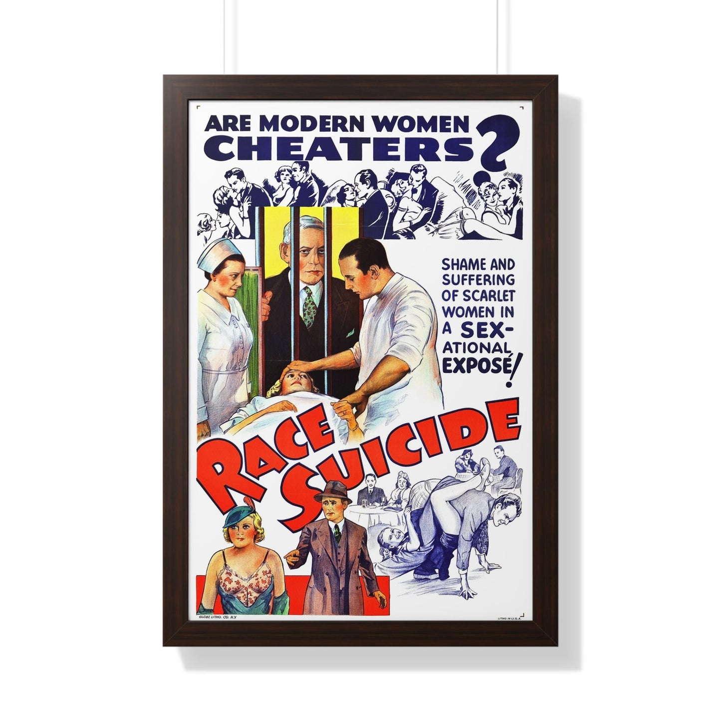 RACE SUICIDE (VICTIMS OF PASSION) 1938 - Framed Movie Poster-20" x 30"-The Sticker Space