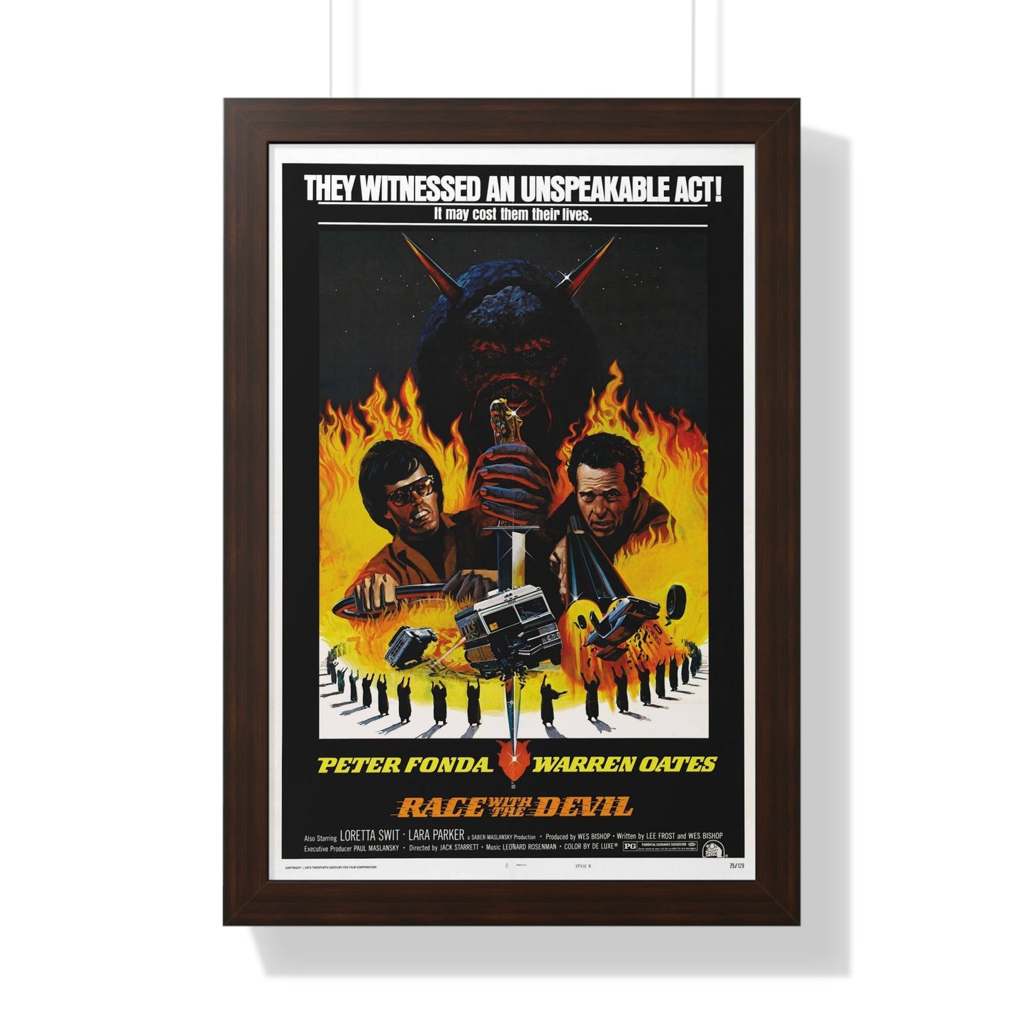 RACE WITH THE DEVIL 1975 - Framed Movie Poster-16″ x 24″-The Sticker Space