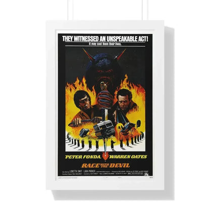 RACE WITH THE DEVIL 1975 - Framed Movie Poster 16″ x 24″ White - The Sticker Space