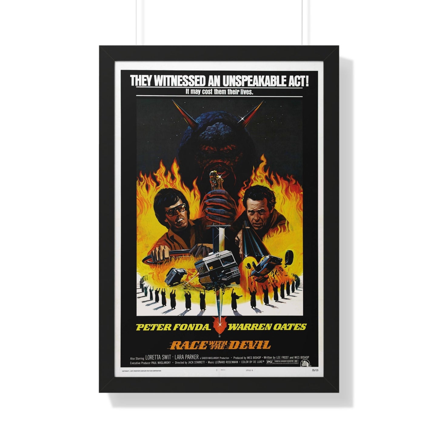 RACE WITH THE DEVIL 1975 - Framed Movie Poster-20" x 30"-The Sticker Space