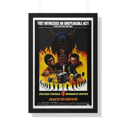 RACE WITH THE DEVIL 1975 - Framed Movie Poster 20" x 30" Black - The Sticker Space