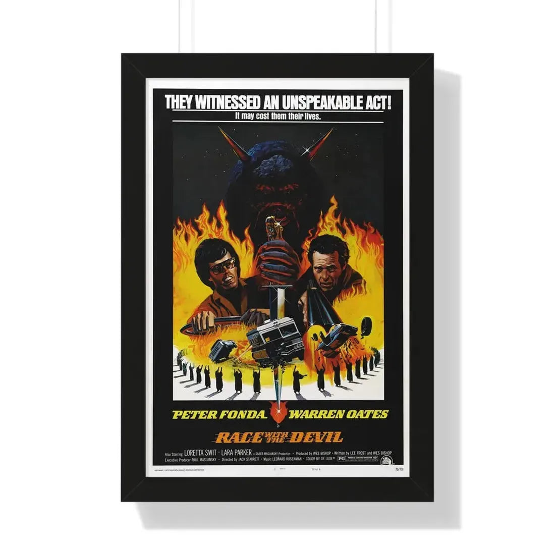 RACE WITH THE DEVIL 1975 - Framed Movie Poster - The Sticker Space