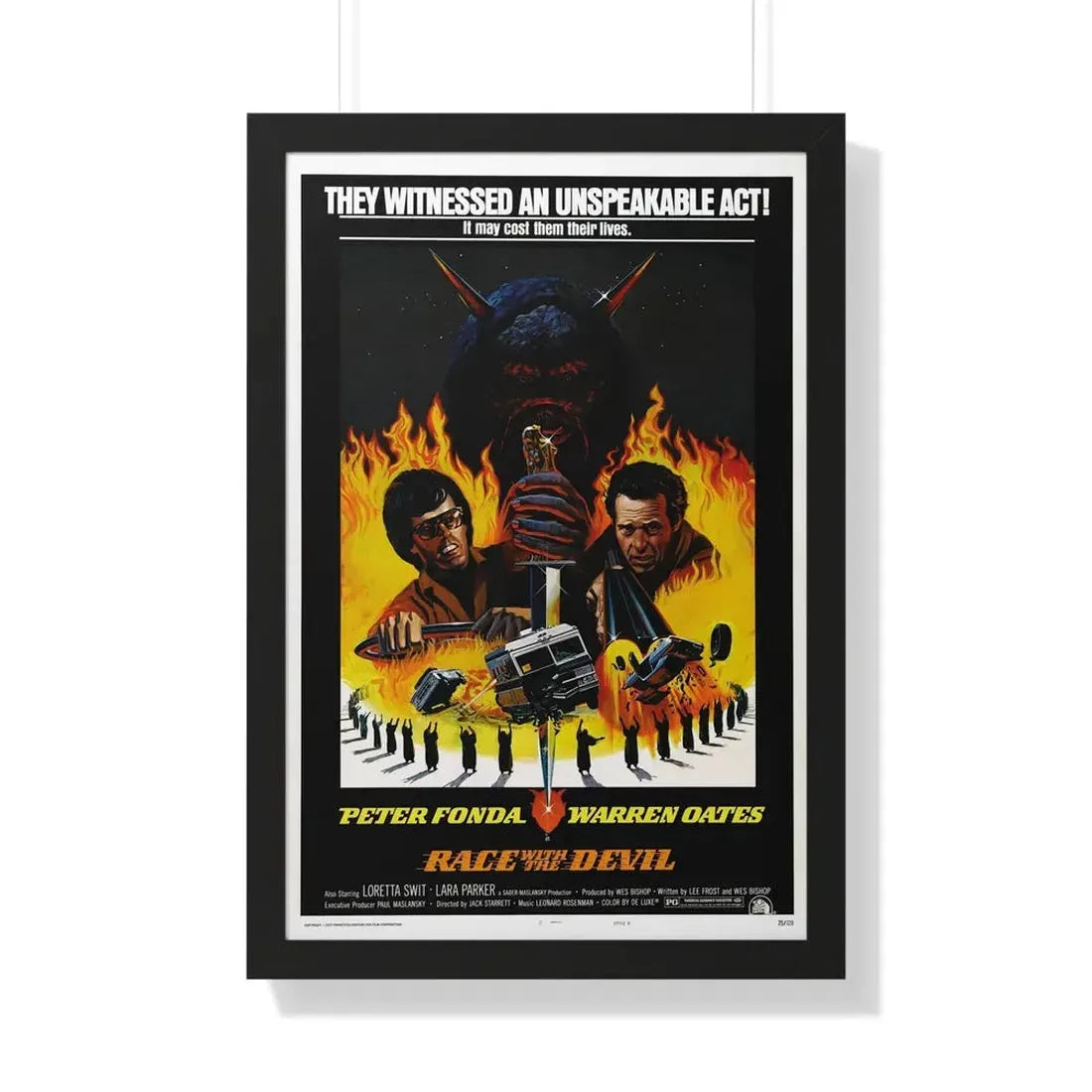 RACE WITH THE DEVIL 1975 - Framed Movie Poster - The Sticker Space