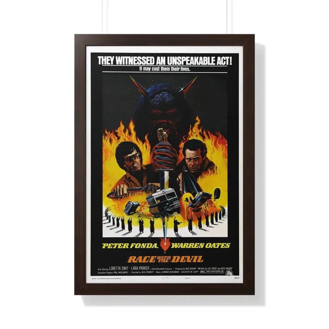 RACE WITH THE DEVIL 1975 - Framed Movie Poster - The Sticker Space