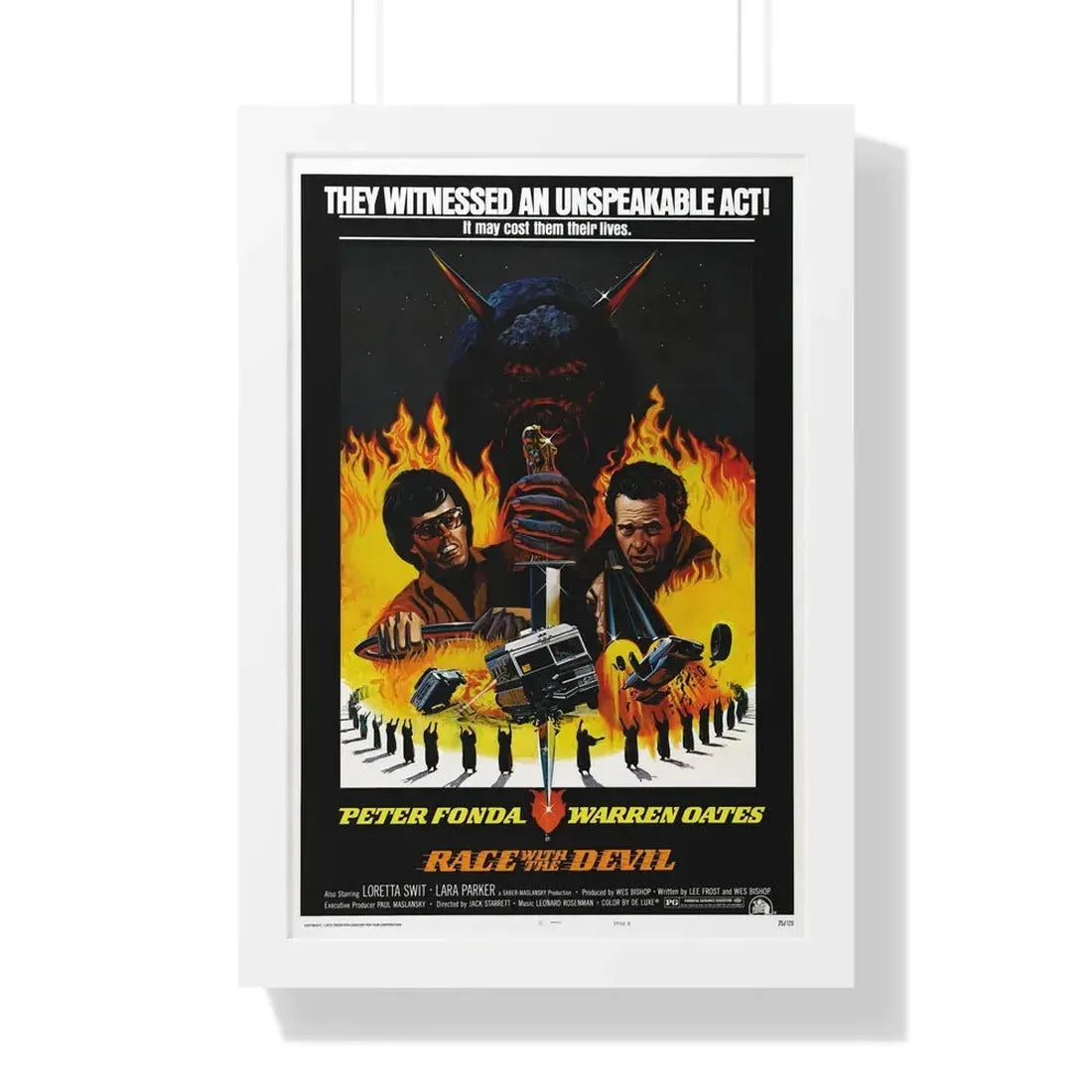RACE WITH THE DEVIL 1975 - Framed Movie Poster - The Sticker Space