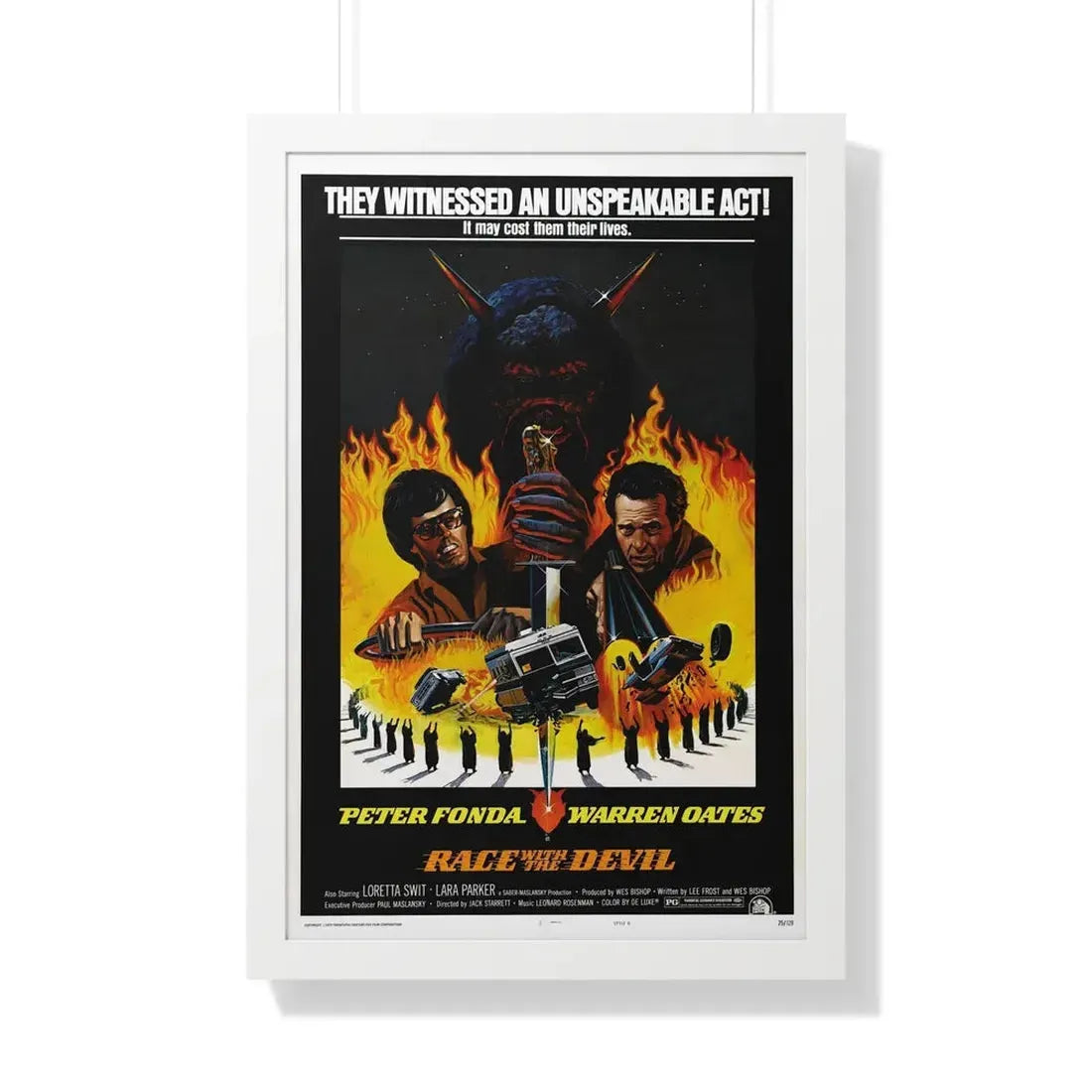 RACE WITH THE DEVIL 1975 - Framed Movie Poster - The Sticker Space