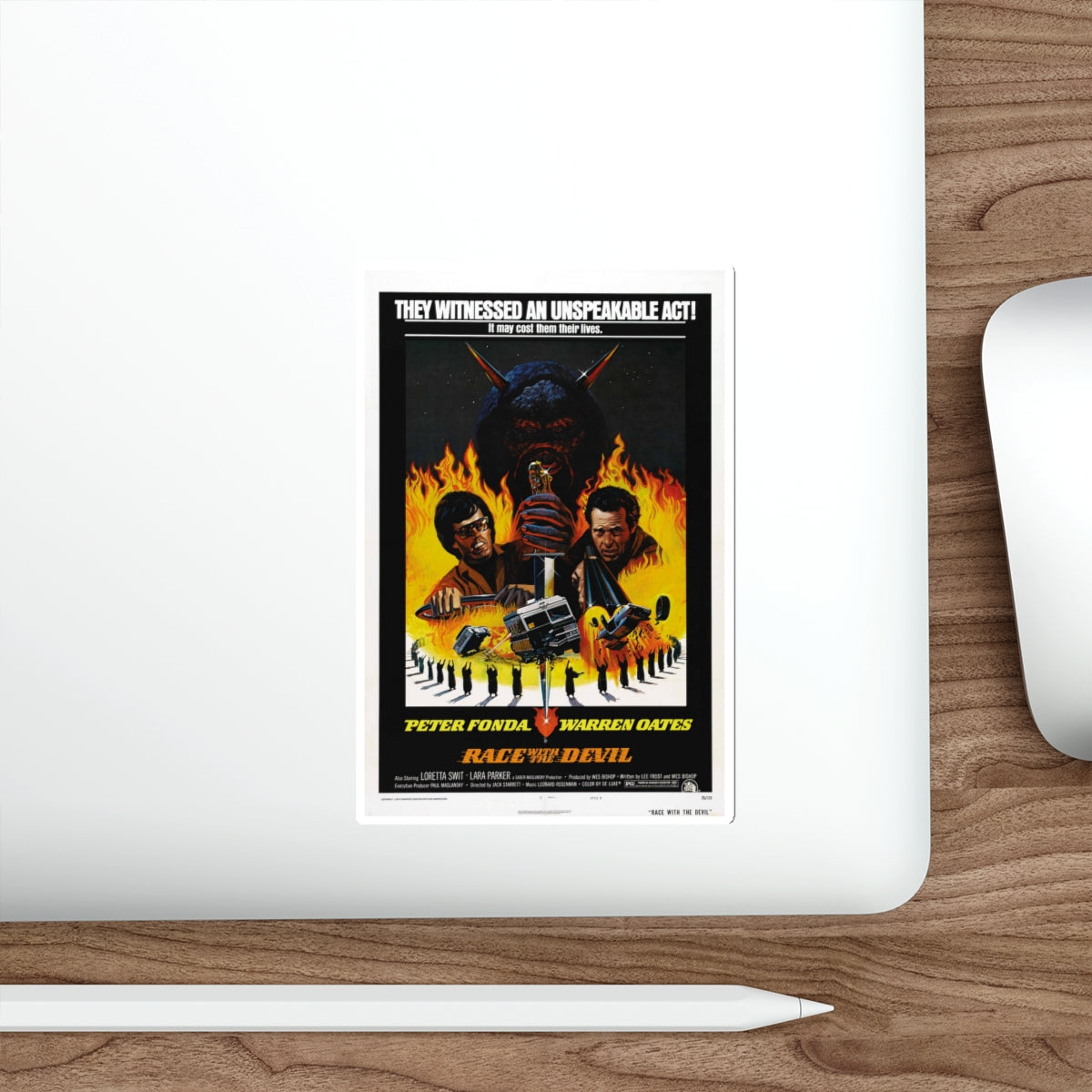 RACE WITH THE DEVIL 1975 Movie Poster STICKER Vinyl Die-Cut Decal-The Sticker Space