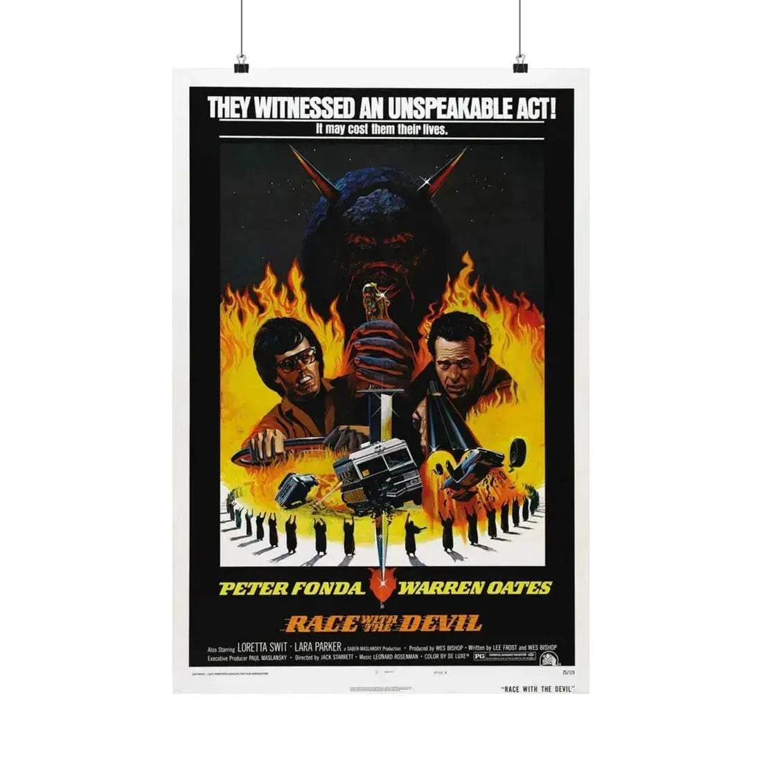 RACE WITH THE DEVIL 1975 - Paper Movie Poster 20″ x 30″ Matte - The Sticker Space