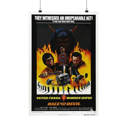 RACE WITH THE DEVIL 1975 - Paper Movie Poster - The Sticker Space