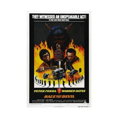 RACE WITH THE DEVIL 1975 - Paper Movie Poster - The Sticker Space