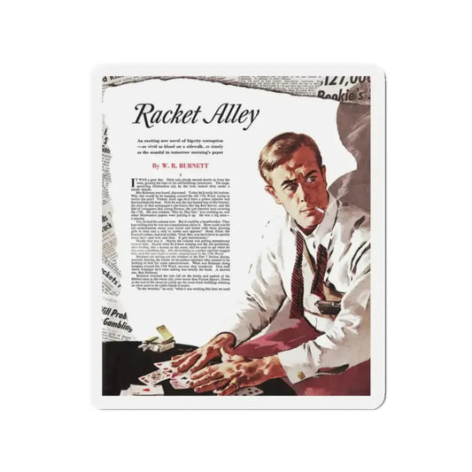 Racket Alley (Magazine Illustration) Refrigerator Magnet 2 Inch Die-Cut - The Sticker Space
