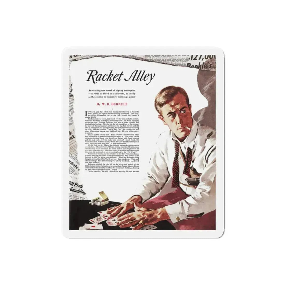 Racket Alley (Magazine Illustration) Refrigerator Magnet 6 Inch Die-Cut - The Sticker Space