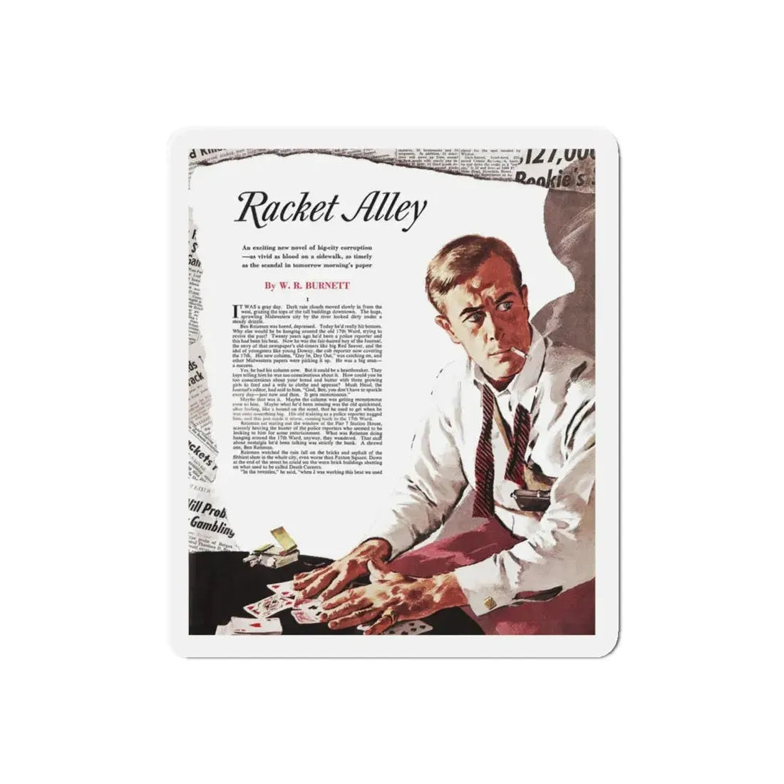 Racket Alley (Magazine Illustration) Refrigerator Magnet - The Sticker Space