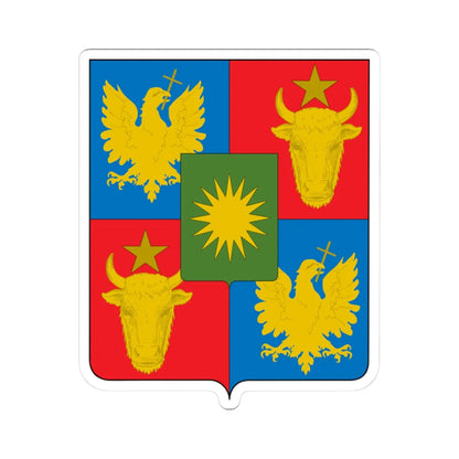 Racoviță Cehan coat of arms (Algeria) (Coat of Arms) STICKER Vinyl Kiss-Cut Decal 3 Inch White - The Sticker Space