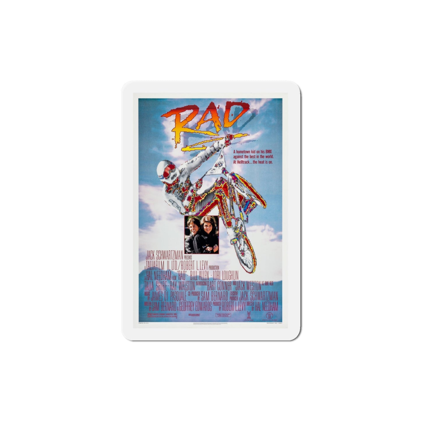 Rad 1986 Movie Poster Die-Cut Magnet-3" x 3"-The Sticker Space