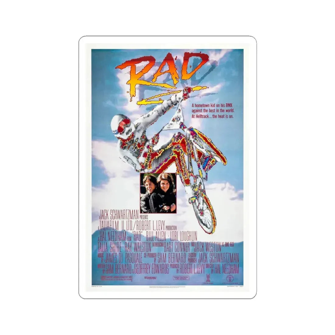 Rad 1986 Movie Poster - STICKER Vinyl Kiss-Cut Decal 6 Inch White - The Sticker Space