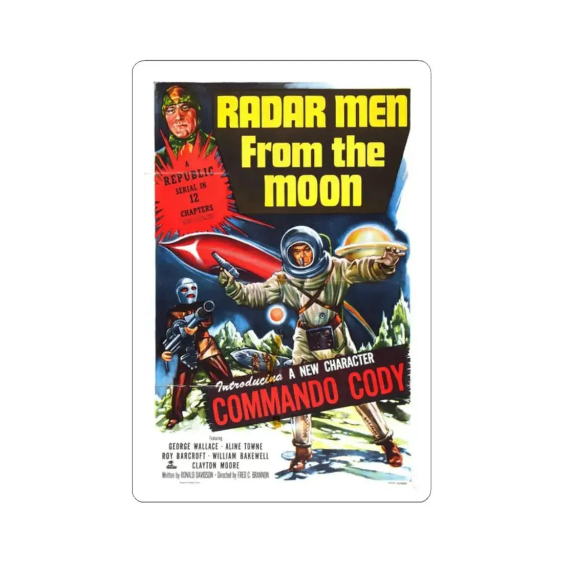 RADAR MEN FROM THE MOON 1952 Movie Poster - STICKER Vinyl Kiss-Cut Decal 2 Inch White - The Sticker Space