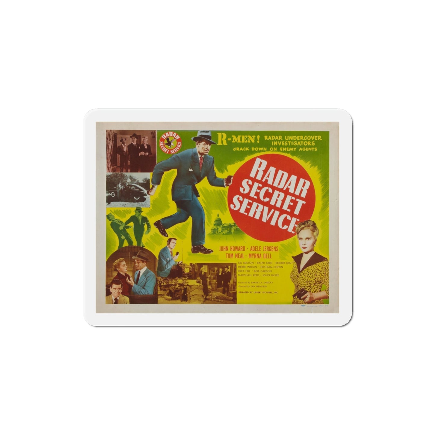 Radar Secret Service 1950 v2 Movie Poster Die-Cut Magnet-3 Inch-The Sticker Space