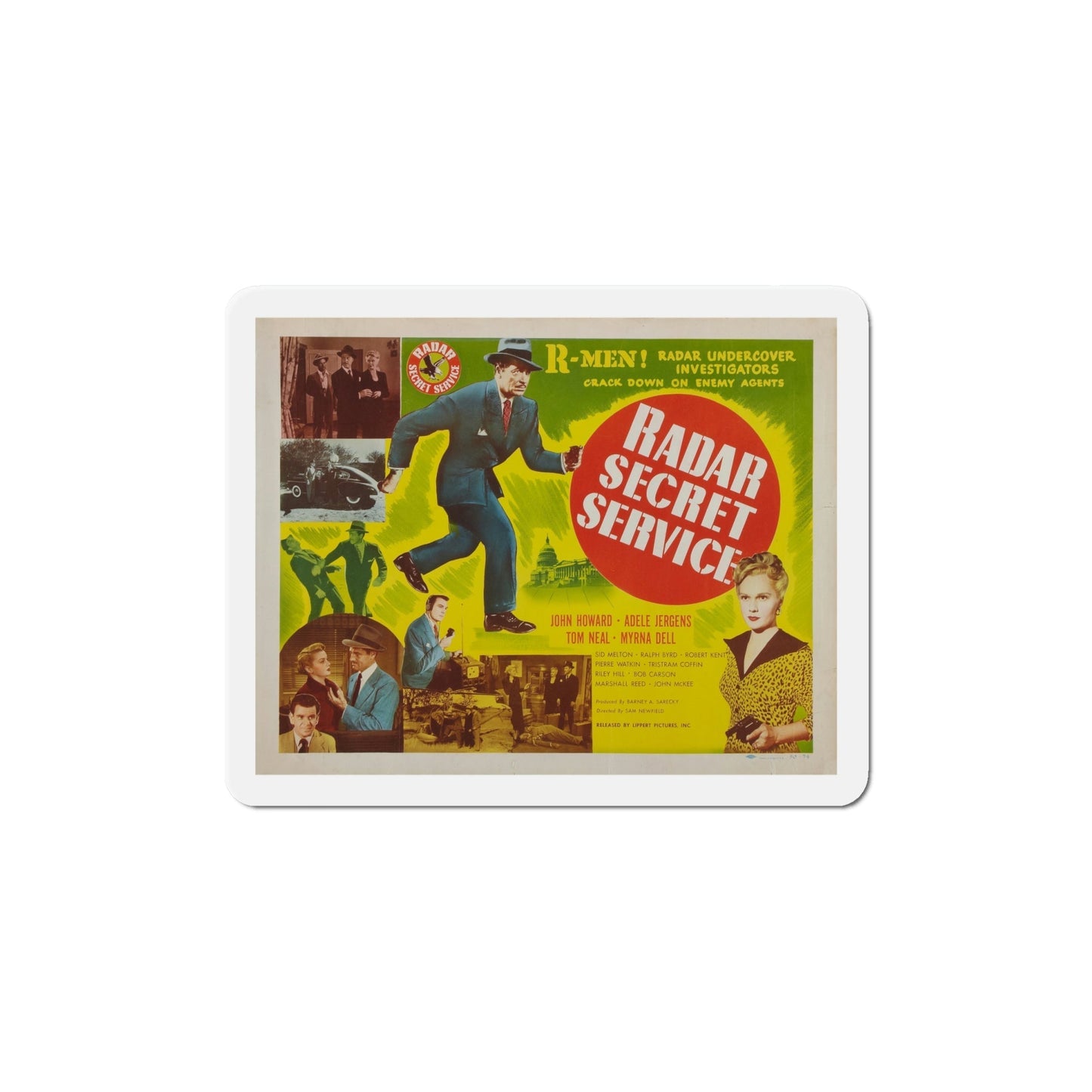 Radar Secret Service 1950 v2 Movie Poster Die-Cut Magnet-6 Inch-The Sticker Space