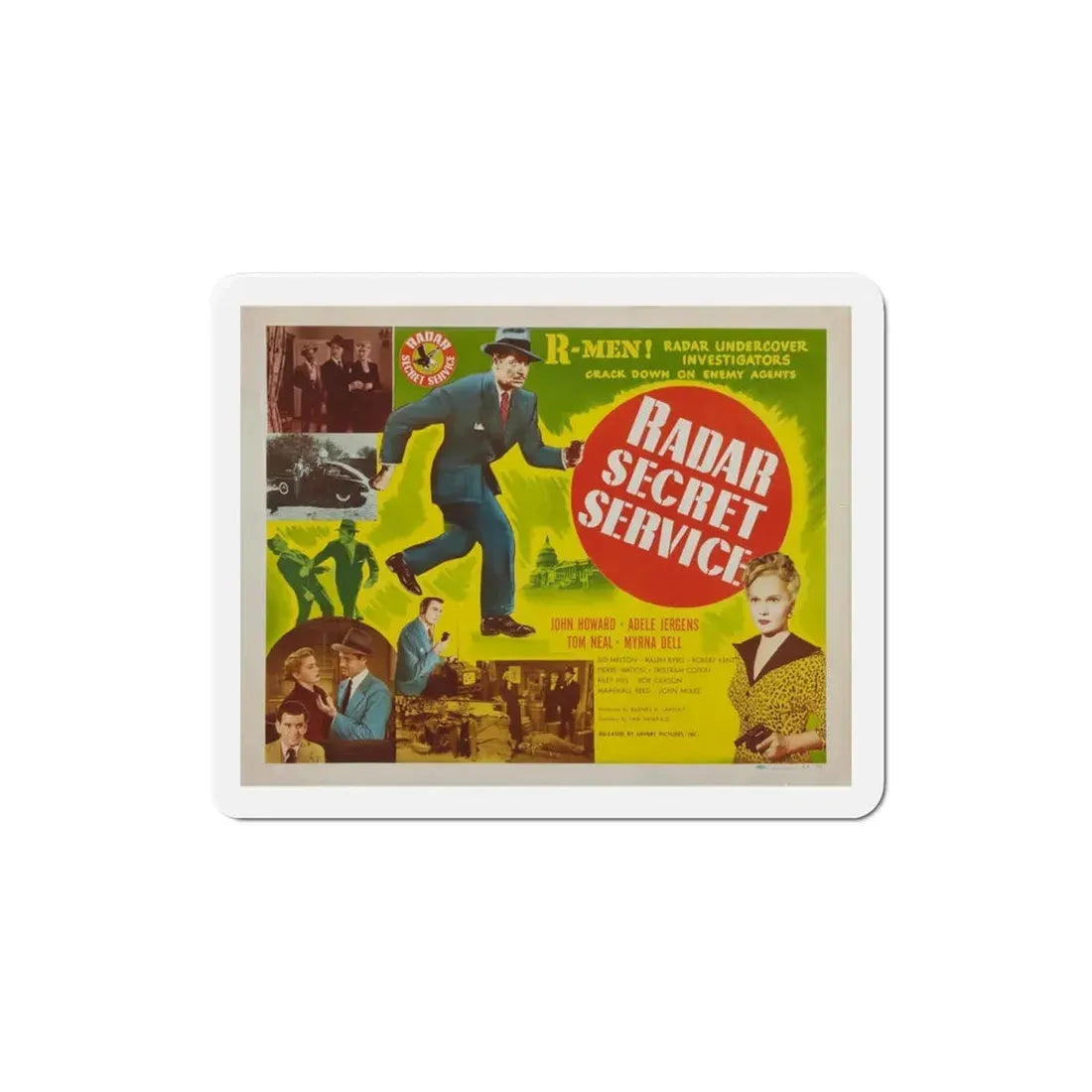 Radar Secret Service 1950 v2 Movie Poster Refrigerator Magnet 3 Inch - The Sticker Space