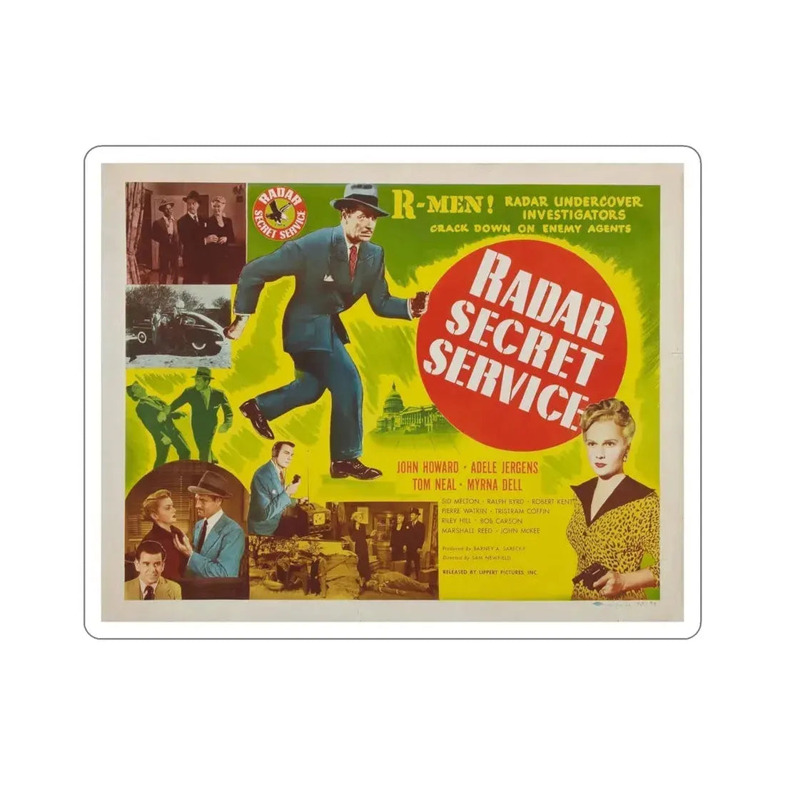 Radar Secret Service 1950 v2 Movie Poster STICKER Vinyl Die-Cut Decal 6 Inch - The Sticker Space