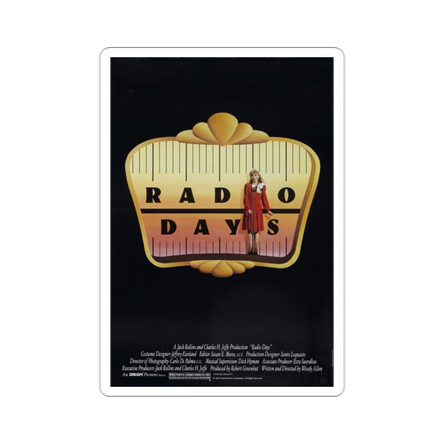 Radio Days 1987 Movie Poster STICKER Vinyl Die-Cut Decal-2 Inch-The Sticker Space