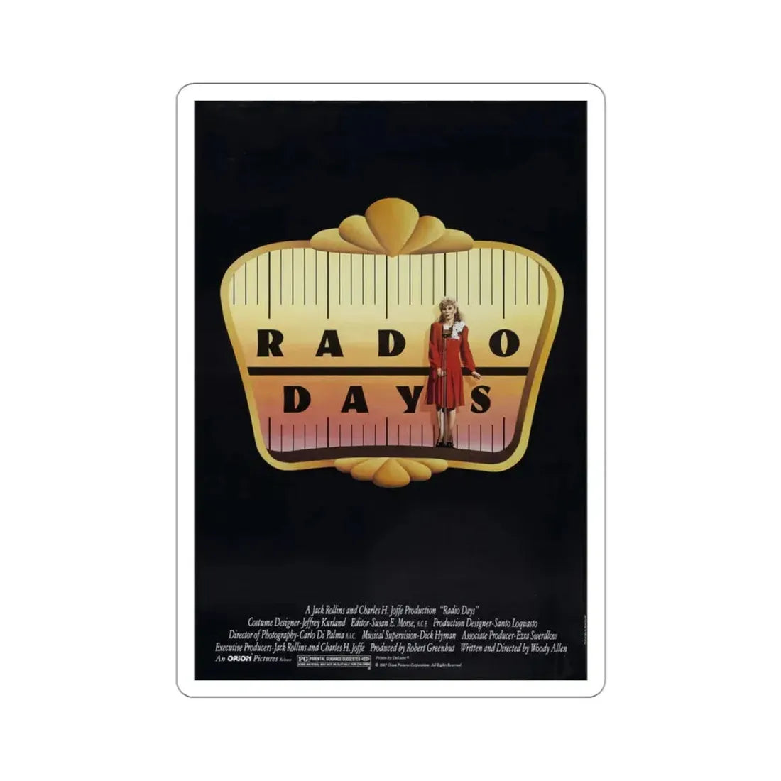 Radio Days 1987 Movie Poster STICKER Vinyl Die-Cut Decal 3 Inch - The Sticker Space