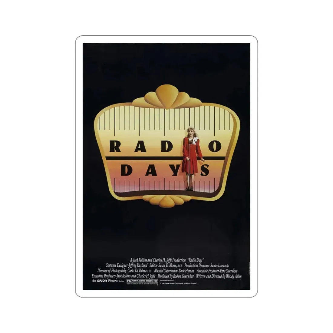 Radio Days 1987 Movie Poster STICKER Vinyl Die-Cut Decal 5 Inch - The Sticker Space