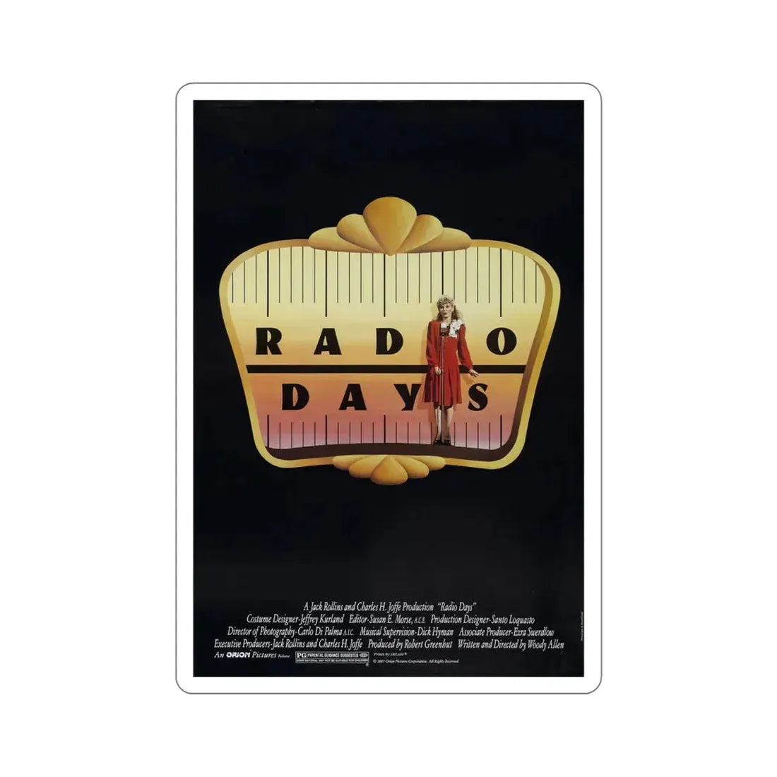 Radio Days 1987 Movie Poster STICKER Vinyl Die-Cut Decal 6 Inch - The Sticker Space