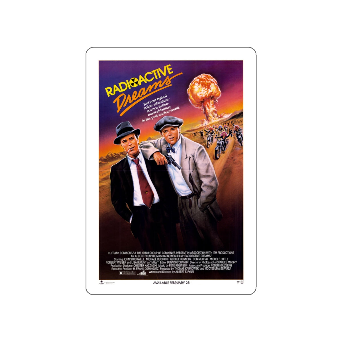 RADIOACTIVE DREAMS 1984 Movie Poster STICKER Vinyl Die-Cut Decal-White-The Sticker Space