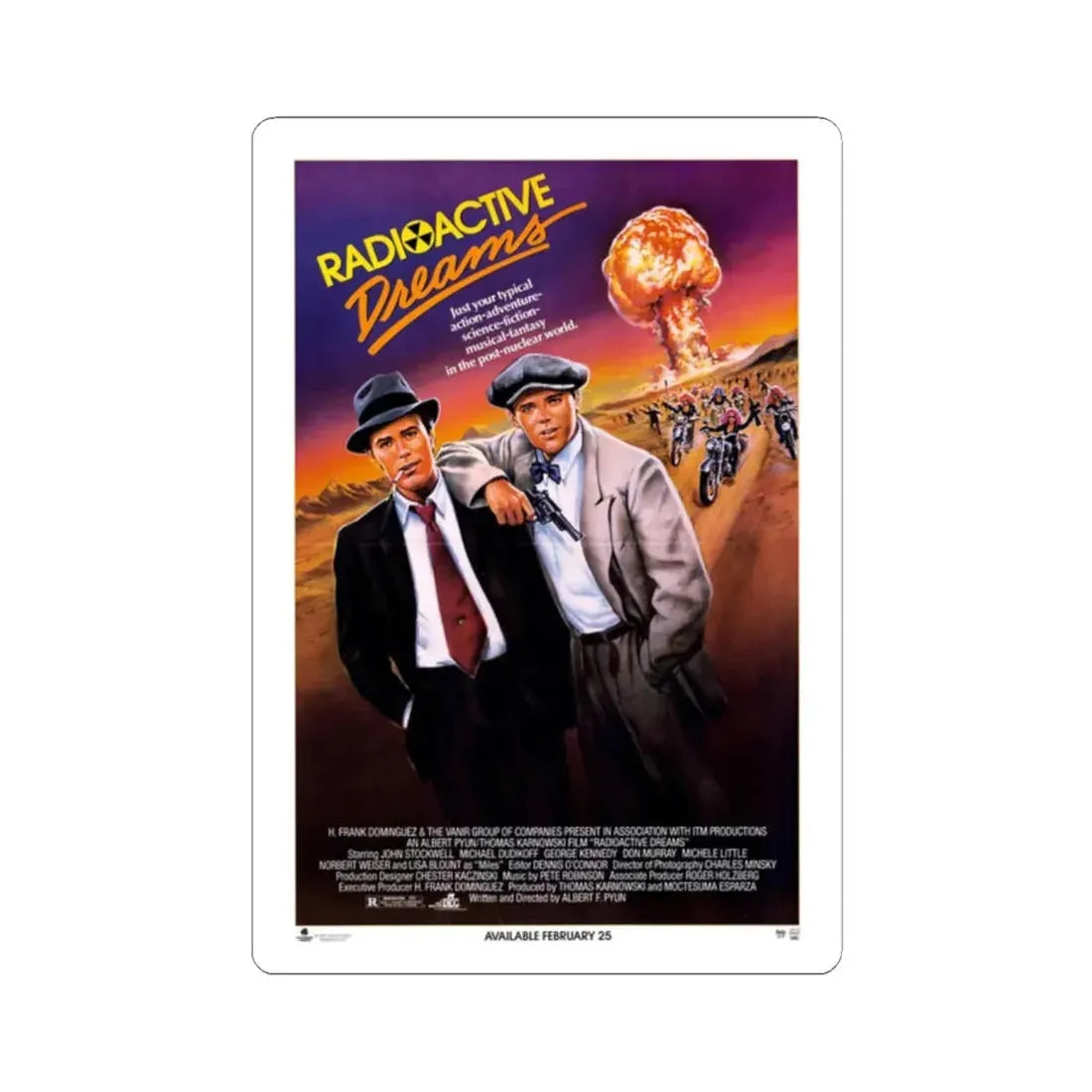 RADIOACTIVE DREAMS 1984 Movie Poster - STICKER Vinyl Kiss-Cut Decal 2 Inch White - The Sticker Space