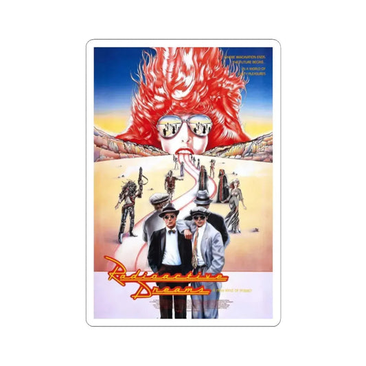 RADIOACTIVE DREAMS (2) 1984 Movie Poster - STICKER Vinyl Kiss-Cut Decal 2 Inch White - The Sticker Space