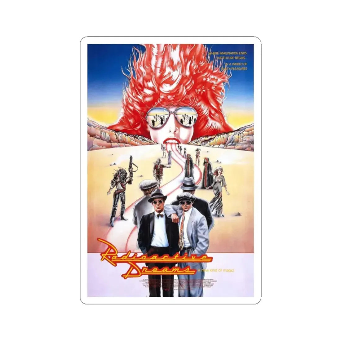 RADIOACTIVE DREAMS (2) 1984 Movie Poster - STICKER Vinyl Kiss-Cut Decal 6 Inch White - The Sticker Space
