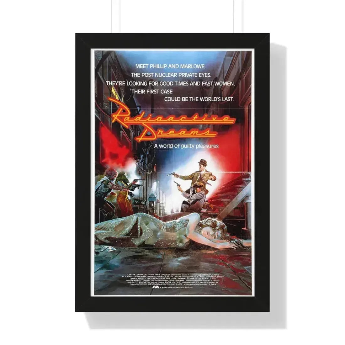 RADIOACTIVE DREAMS (3) 1984 - Framed Movie Poster 16″ x 24″ Black - The Sticker Space