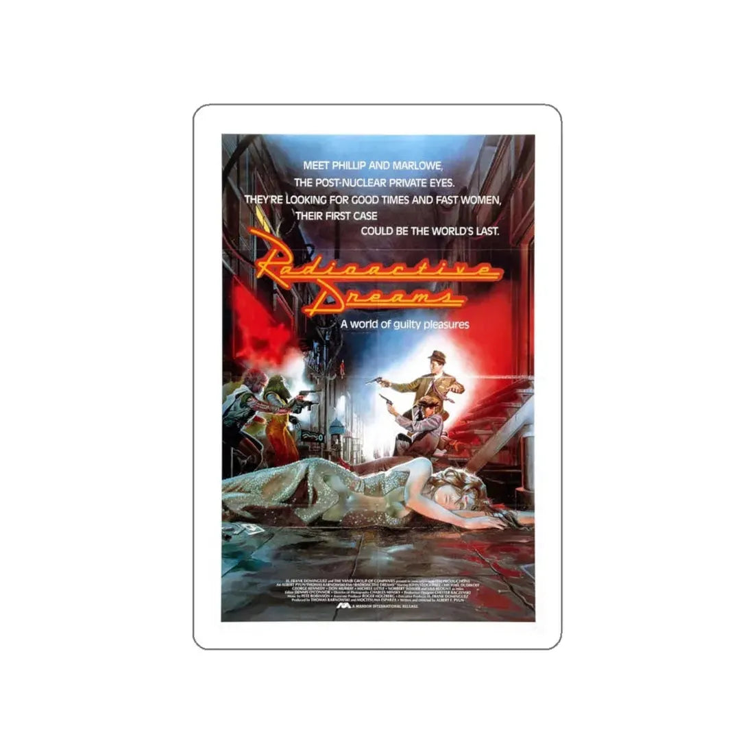 RADIOACTIVE DREAMS (3) 1984 Movie Poster STICKER Vinyl Die-Cut Decal 5 Inch - The Sticker Space