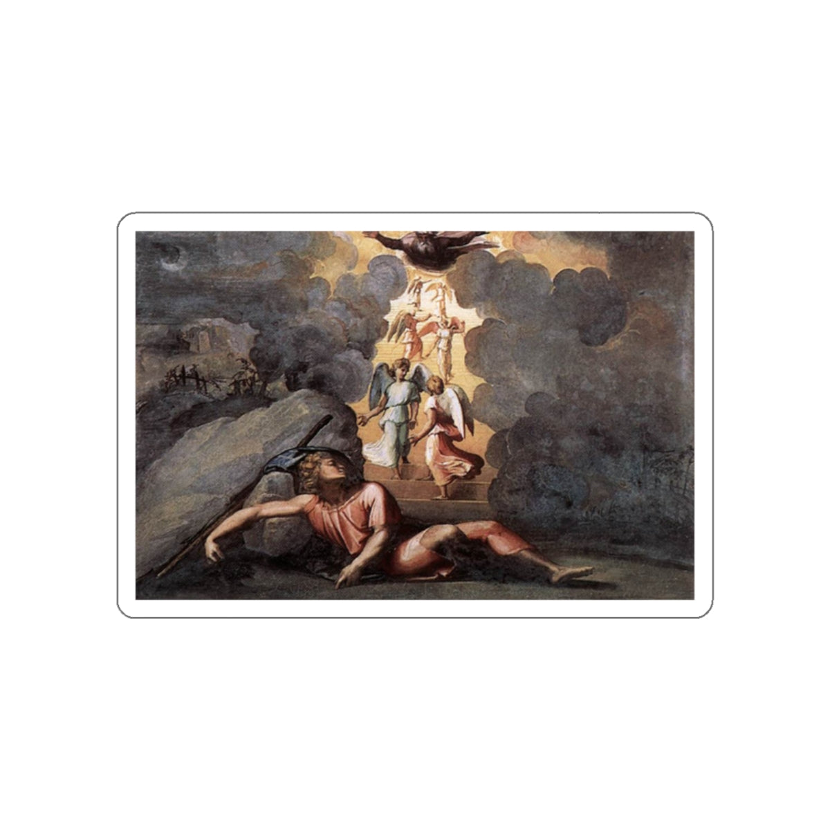 RAFFAELLO Sanzio - Jacob's Dream (Artwork) STICKER Vinyl Die-Cut Decal-White-The Sticker Space