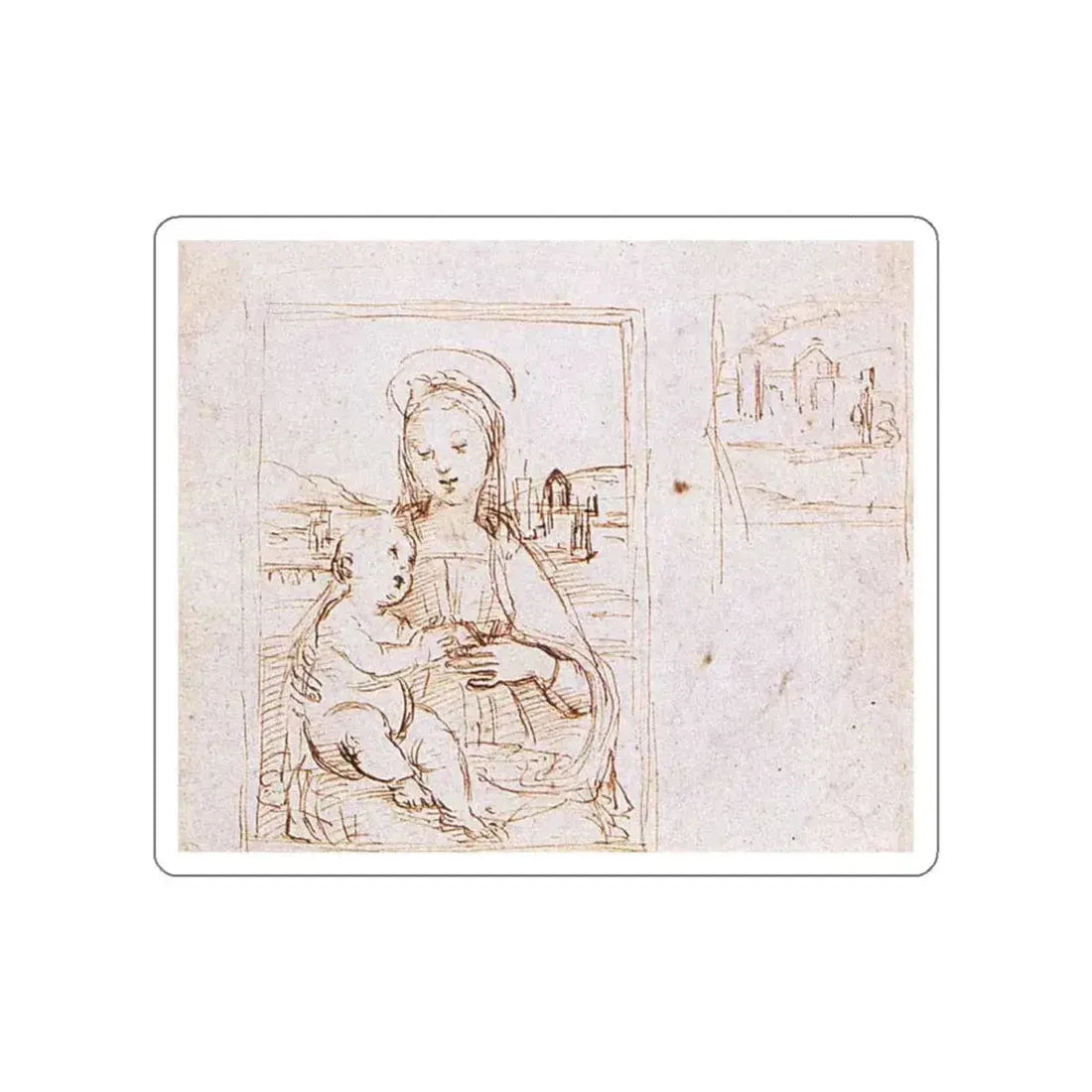 RAFFAELLO Sanzio - Madonna and Child (Artwork) STICKER Vinyl Die-Cut Decal White Die-Cut 5 Inch - The Sticker Space