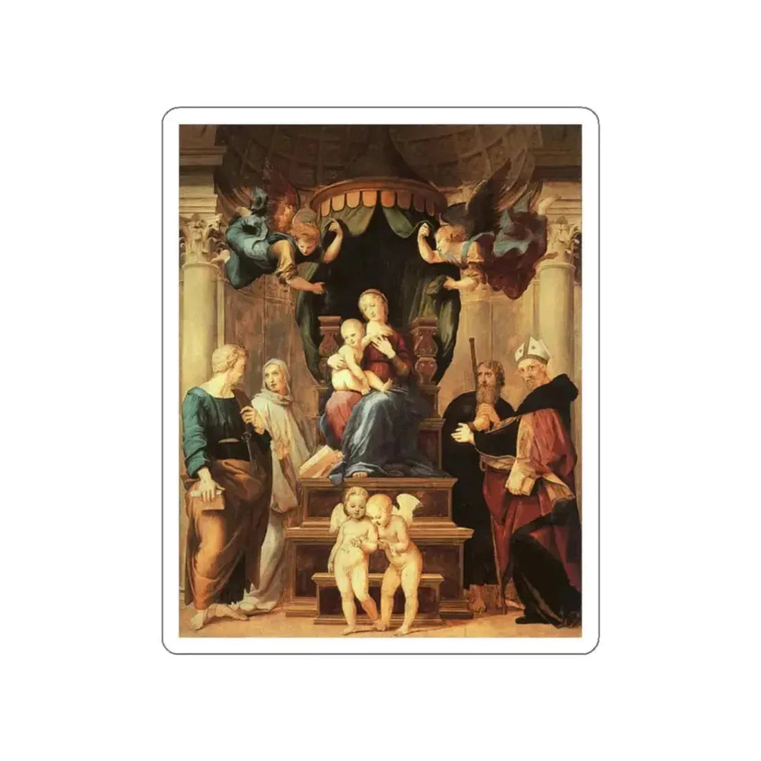 RAFFAELLO Sanzio - Madonna del Baldacchino (Artwork) STICKER Vinyl Die-Cut Decal White Die-Cut 2 Inch - The Sticker Space