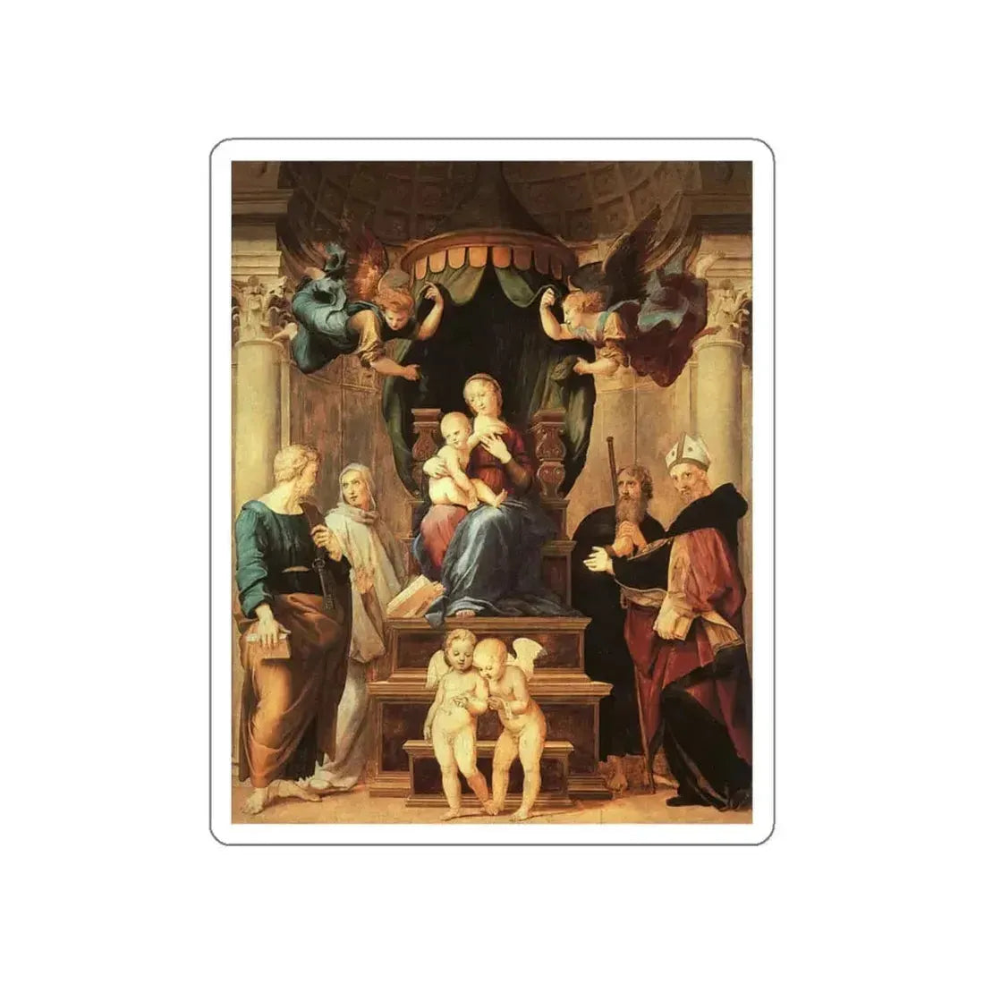 RAFFAELLO Sanzio - Madonna del Baldacchino (Artwork) STICKER Vinyl Die-Cut Decal White Die-Cut 5 Inch - The Sticker Space