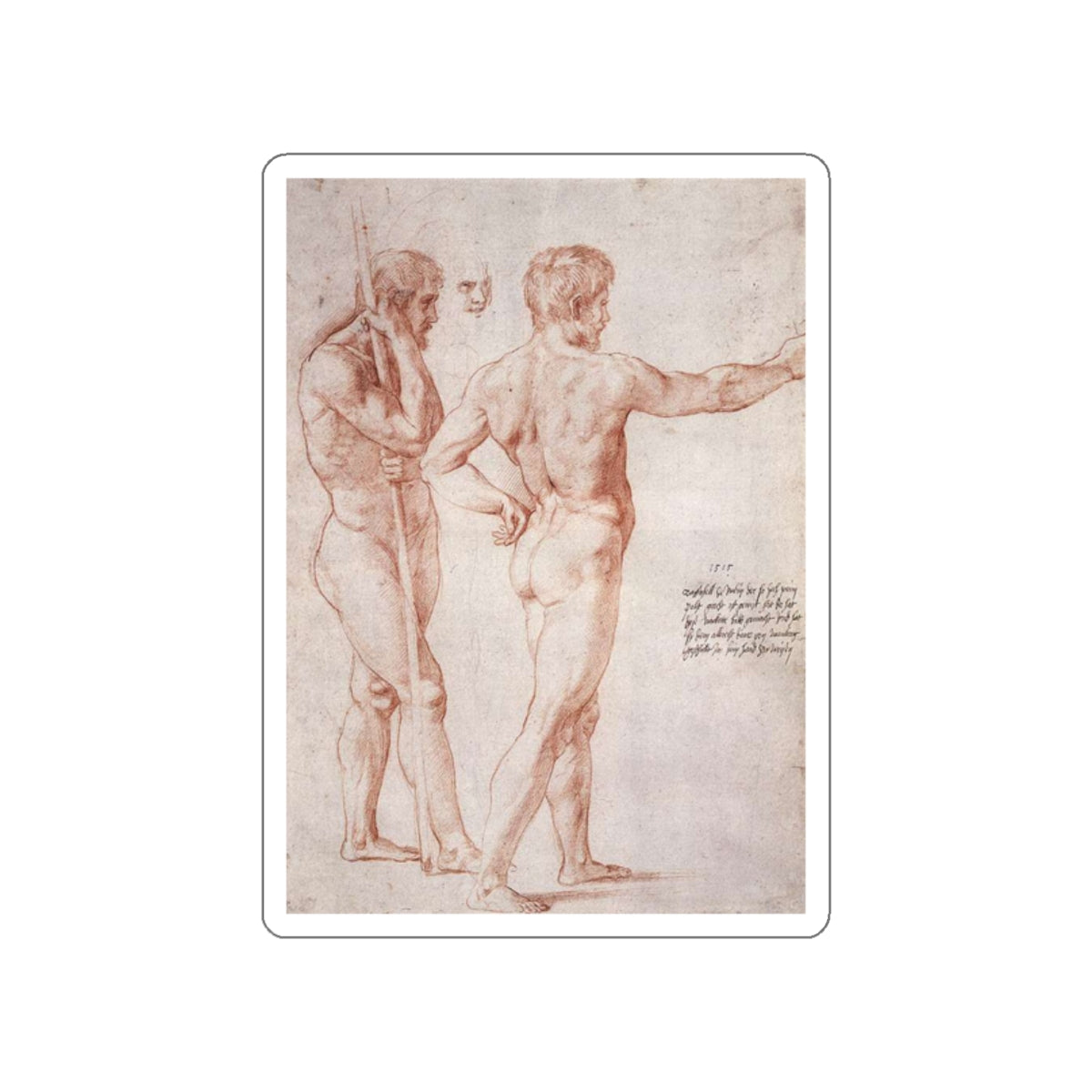 RAFFAELLO Sanzio - Nude Study (Artwork) STICKER Vinyl Die-Cut Decal-White-The Sticker Space