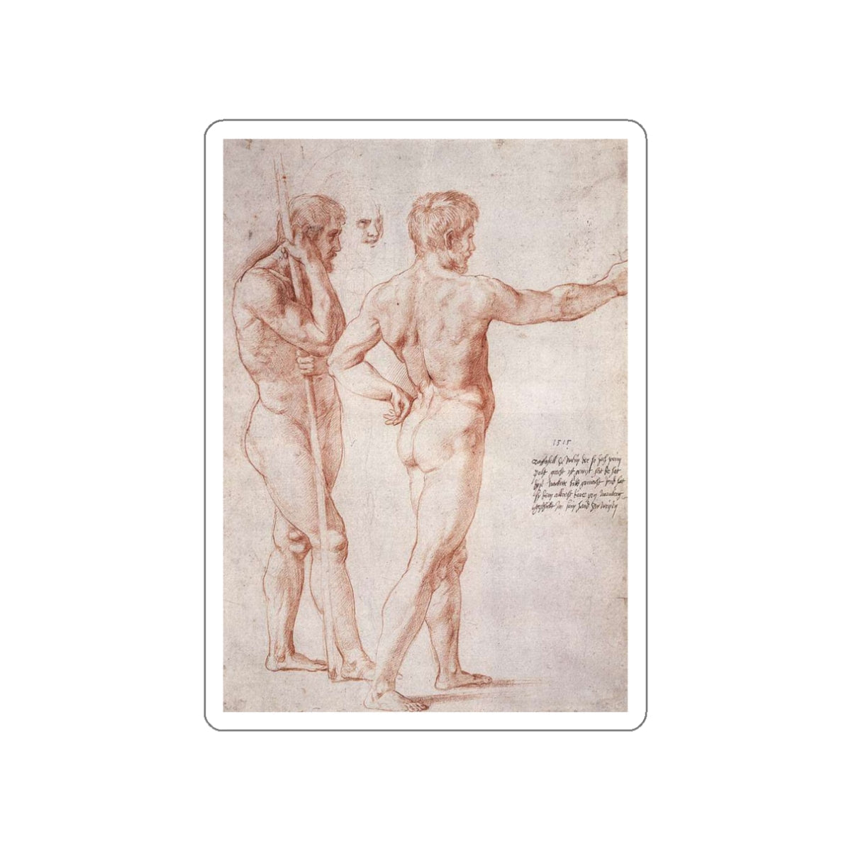 RAFFAELLO Sanzio - Nude Study (Artwork) STICKER Vinyl Die-Cut Decal-White-The Sticker Space