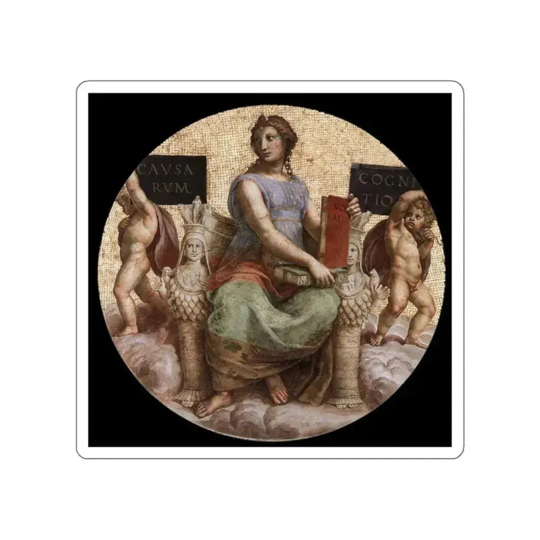 RAFFAELLO Sanzio - Philosophy (ceiling tondo) (Artwork) STICKER Vinyl Die-Cut Decal White Die-Cut 2 Inch - The Sticker Space