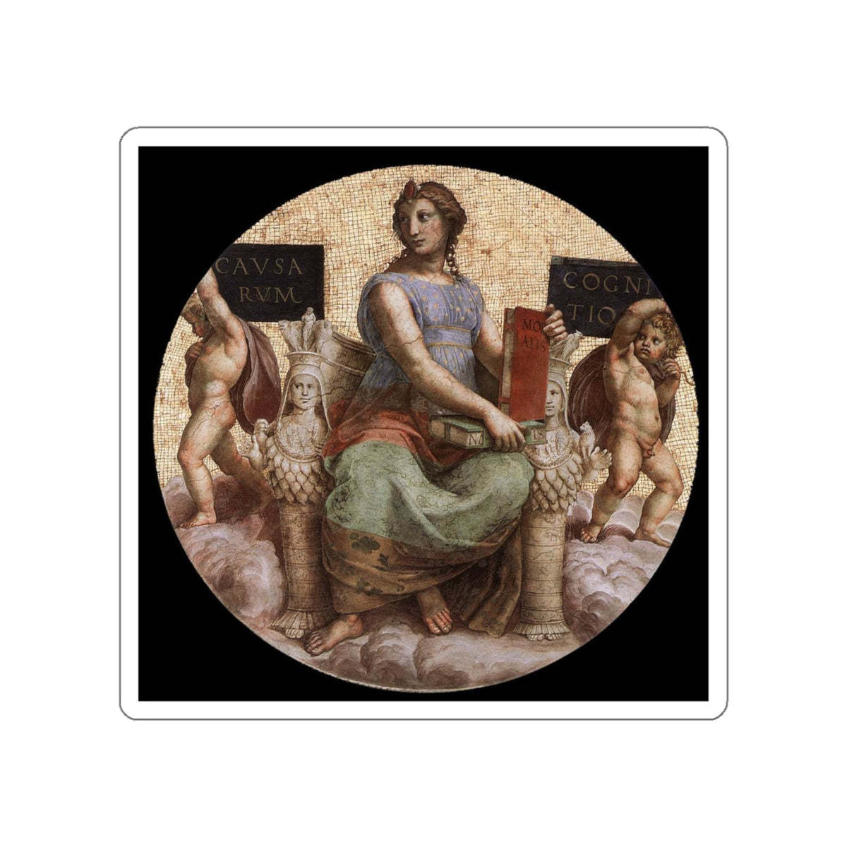 RAFFAELLO Sanzio - Philosophy (ceiling tondo) (Artwork) STICKER Vinyl Die-Cut Decal-White-The Sticker Space