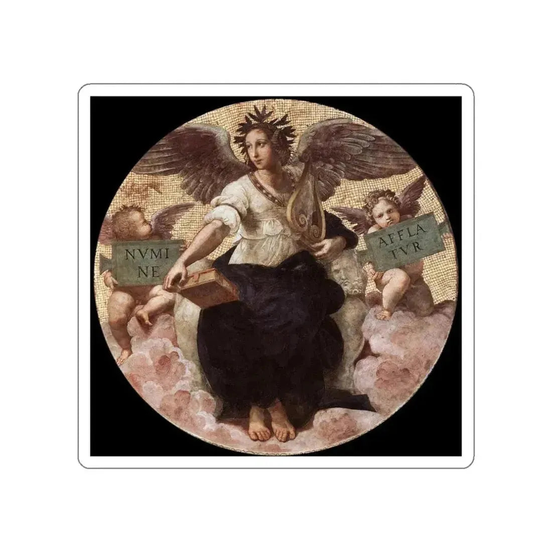 RAFFAELLO Sanzio - Poetry (ceiling tondo) (Artwork) STICKER Vinyl Die-Cut Decal White Die-Cut 3 Inch - The Sticker Space