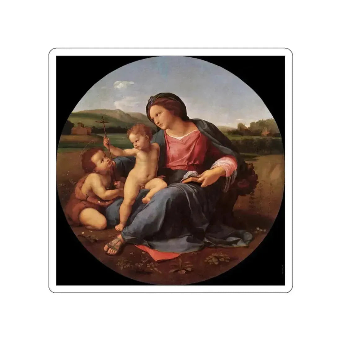 RAFFAELLO Sanzio - The Alba Madonna (Artwork) STICKER Vinyl Die-Cut Decal White Die-Cut 5 Inch - The Sticker Space